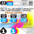 Remanufactured Canon 2 Pack PG-37~CL-38 High Capacity Ink Cartridges