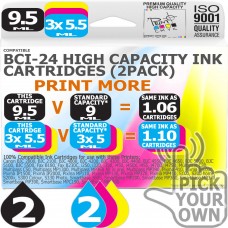 Compatible Canon 4 Pack BCi-24 High Capacity Ink Cartridges