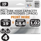 Compatible Canon 4 Pack PGi-35 Twin Pack High Capacity Ink Cartridges