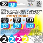 Compatible Canon 8 Pack BCi3e-BCi6 High Capacity Ink Cartridges