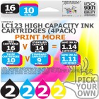 Compatible Brother 8 Pack LC123 High Capacity Ink Cartridges