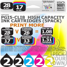 Compatible Canon 10 Pack PGi5-CLi8 High Capacity Ink Cartridges