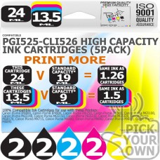 Compatible Canon 10 Pack PGi525-CLi526 High Capacity Ink Cartridges