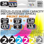 Compatible Canon 12 Pack PGi525-CLi526 High Capacity Ink Cartridges