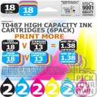 Compatible Epson 12 Pack T0487 High Capacity Ink Cartridges