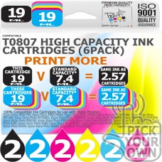 Compatible Epson 12 Pack T0807 High Capacity Ink Cartridges