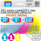 Compatible HP 3 Pack 363 High Capacity Ink Cartridges
