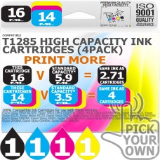 Compatible Epson 4 Pack T1285 High Capacity Ink Cartridges