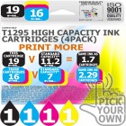 Compatible Epson 4 Pack T1295 High Capacity Ink Cartridges