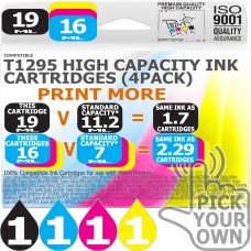 Compatible Epson 4 Pack T1295 High Capacity Ink Cartridges