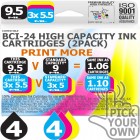 Compatible Canon 8 Pack BCi-24 High Capacity Ink Cartridges