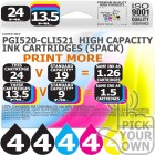 Compatible Canon 20 Pack PGi520-CLi521 High Capacity Ink Cartridges
