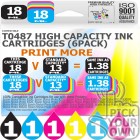 Compatible Epson 6 Pack T0487 High Capacity Ink Cartridges