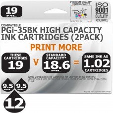 Compatible Canon 12 Pack PGi-35x2 High Capacity Ink Cartridges