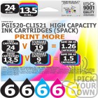 Compatible Canon 30 Pack PGi520-CLi521 High Capacity Ink Cartridges