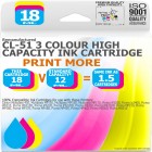 Remanufactured Canon CL-51C 3 Colour High Capacity Ink Cartridge