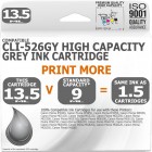 Compatible Canon CLi-526GY Grey High Capacity Ink Cartridge