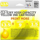 Compatible Canon CLi-526Y Yellow High Capacity Ink Cartridge
