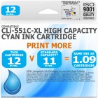 Compatible Canon CLi-551C-XL Cyan High Capacity Ink Cartridge