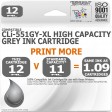 Compatible Canon CLi-551GY-XL Grey High Capacity Ink Cartridge