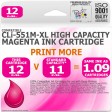 Compatible Canon CLi-551M-XL Magenta High Capacity Ink Cartridge