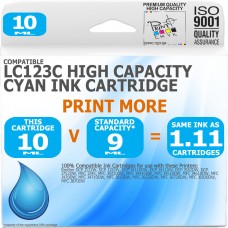 Compatible Brother LC123C Cyan High Capacity Ink Cartridge