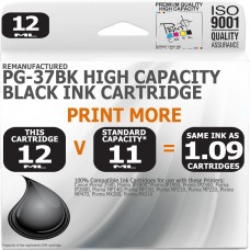 Remanufactured Canon PG-37BK Black High Capacity Ink Cartridge