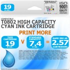 Compatible Epson T0802 Cyan High Capacity Ink Cartridge