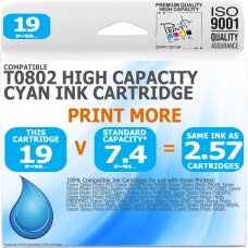Compatible Epson T0802 Cyan High Capacity Ink Cartridge